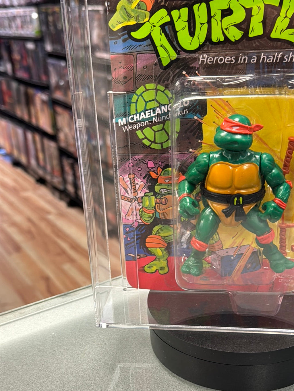Michaelangelo 10 Back Hard Head (Vintage TMNT Ninja Turtles, Playmates) **CAS Graded 80** product image 5, provided for
