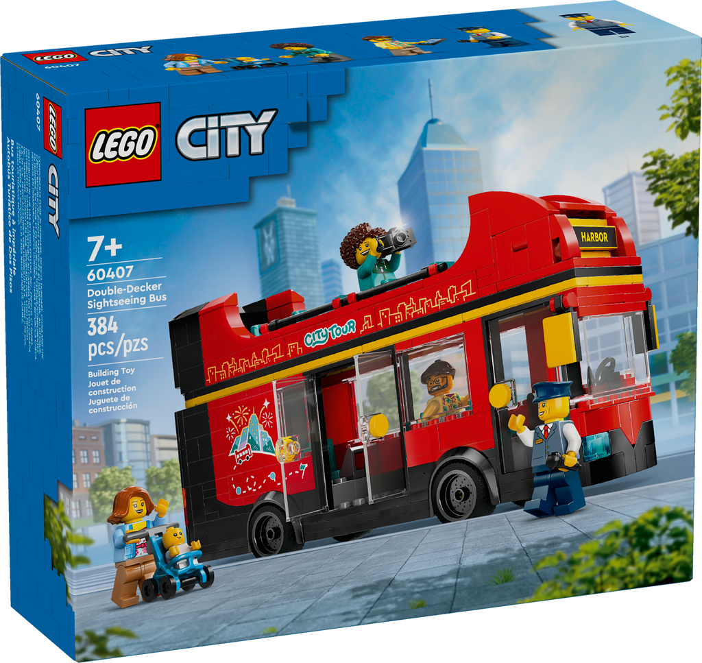 60407 Red Double-Decker Sightseeing Bus product image 1, provided for visual reference and product detail review