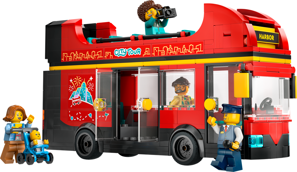 60407 Red Double-Decker Sightseeing Bus product image 2, provided for visual reference and product detail review