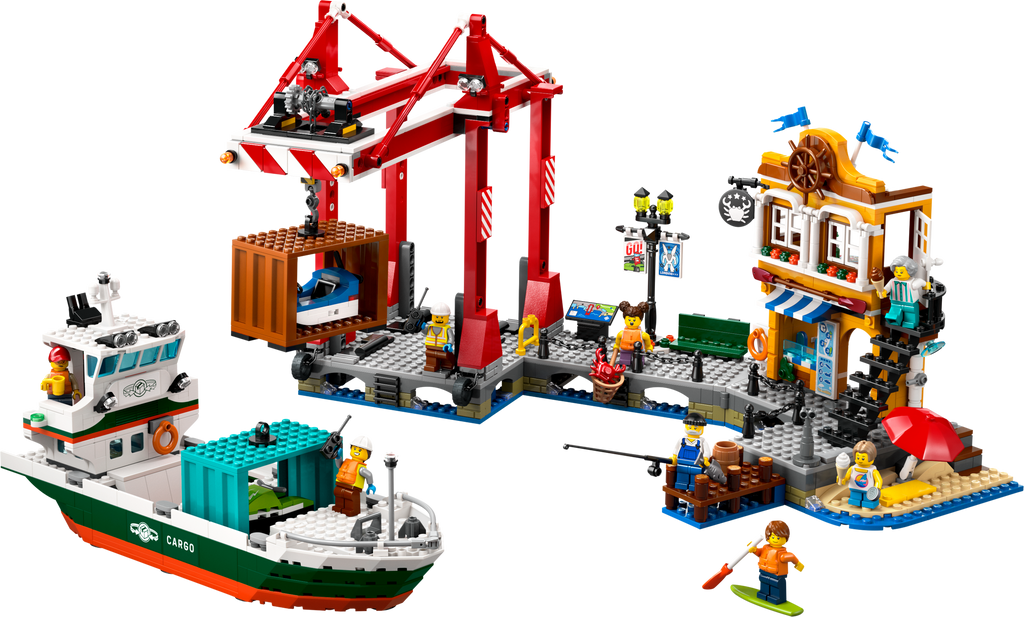 60422 Seaside Harbor with Cargo Ship product image 2, provided for visual reference and product detail review