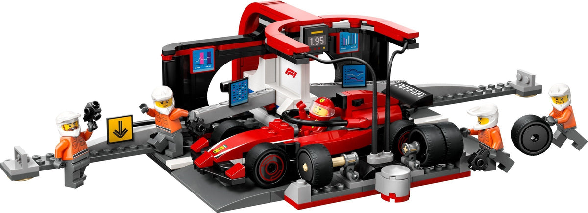 60443 F1 Pit Stop & Pit Crew with Ferrari Car product image 2, provided for visual reference and product detail review
