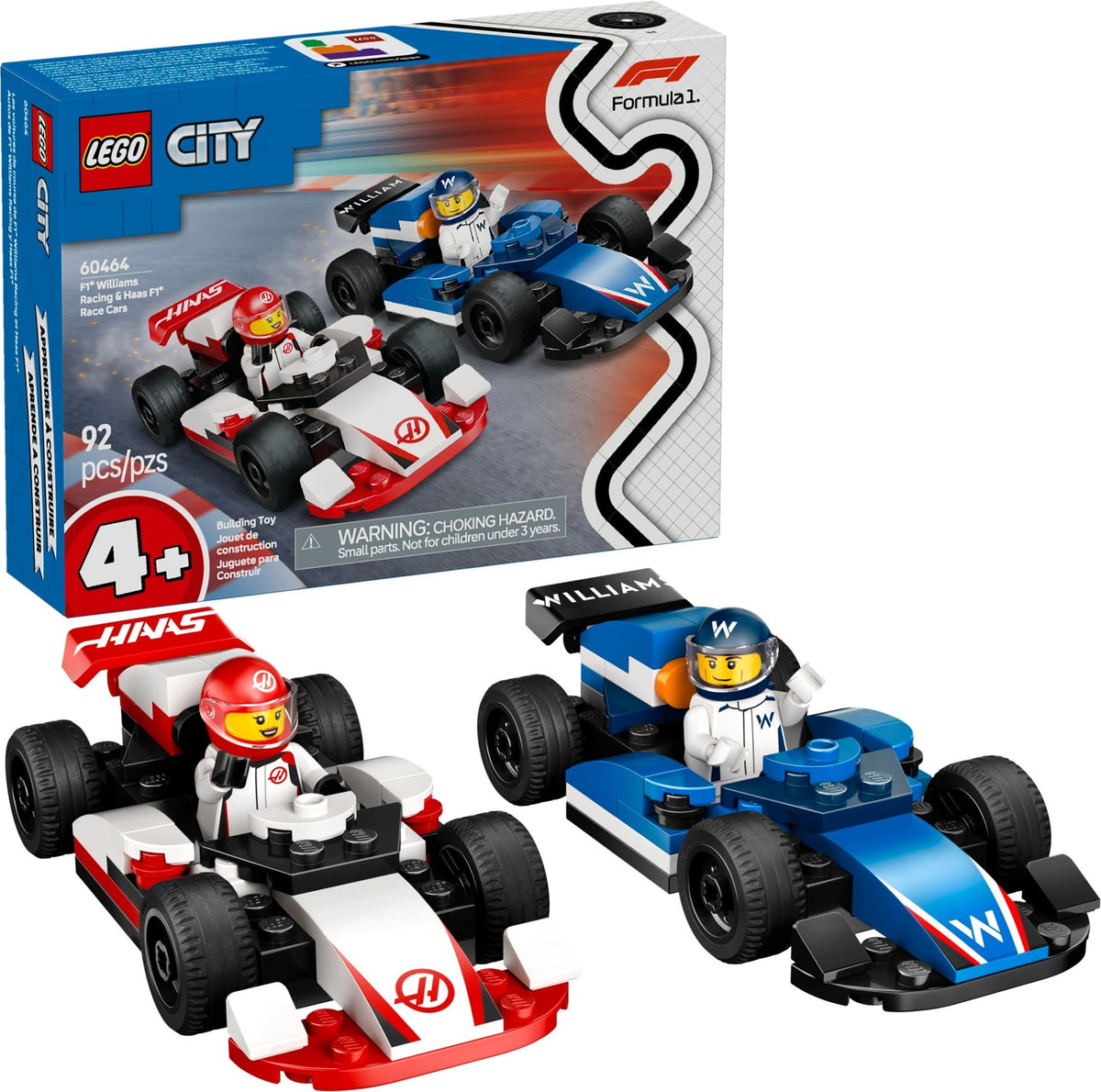60464 F1 Williams Racing & Haas F1 Race Cars product image 1, provided for visual reference and product detail review