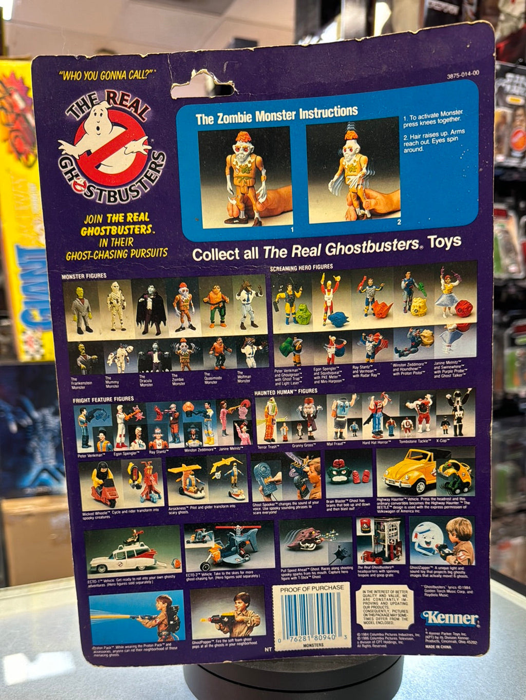 Zombie Monster 1398 (Vintage Ghostbusters, Kenner) SEALED product image 10, provided for visual reference and product detail