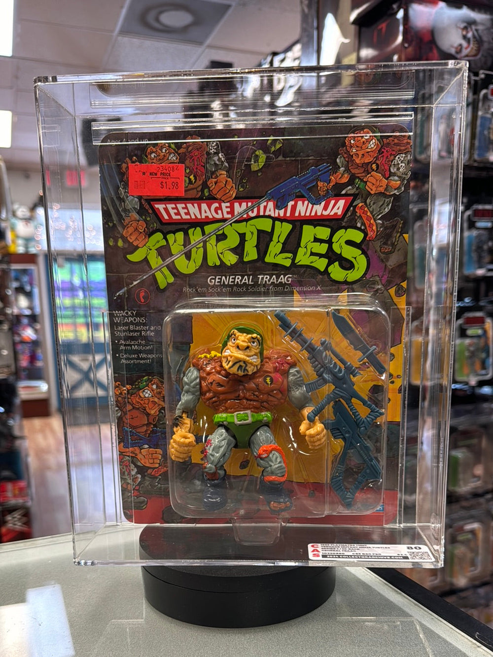 General Traag 20 Back (Vintage TMNT Ninja Turtles, Playmates) **CAS Graded 80**