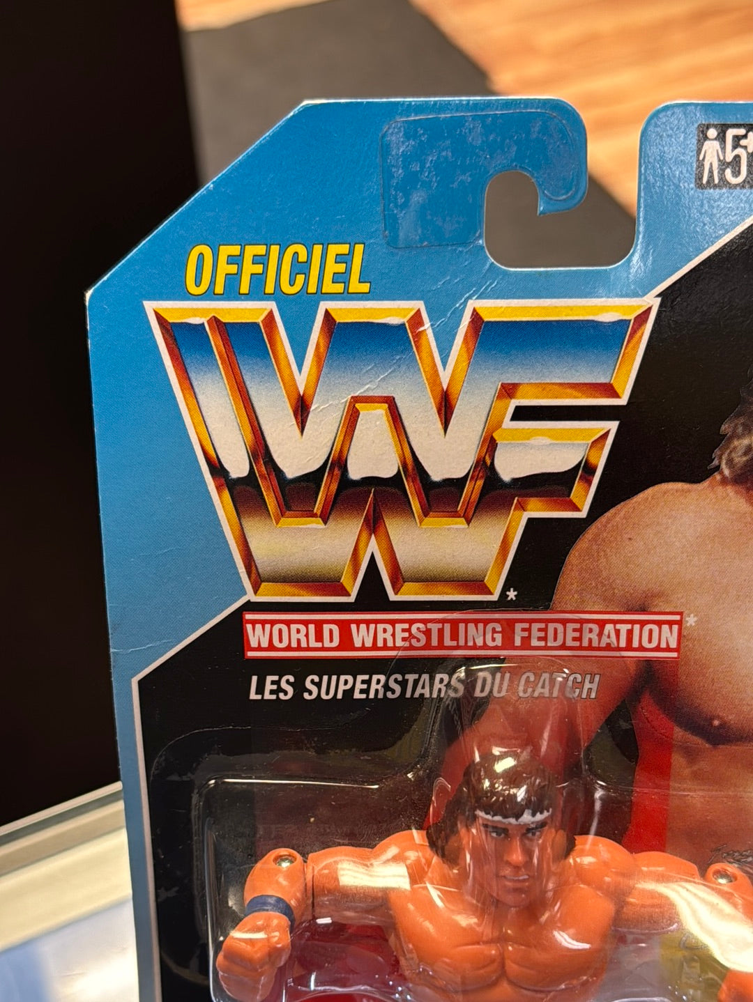 French Card Texas Tornado 1341 (Vintage WWE WWF, Hasbro) Sealed product image 2, provided for visual reference and product