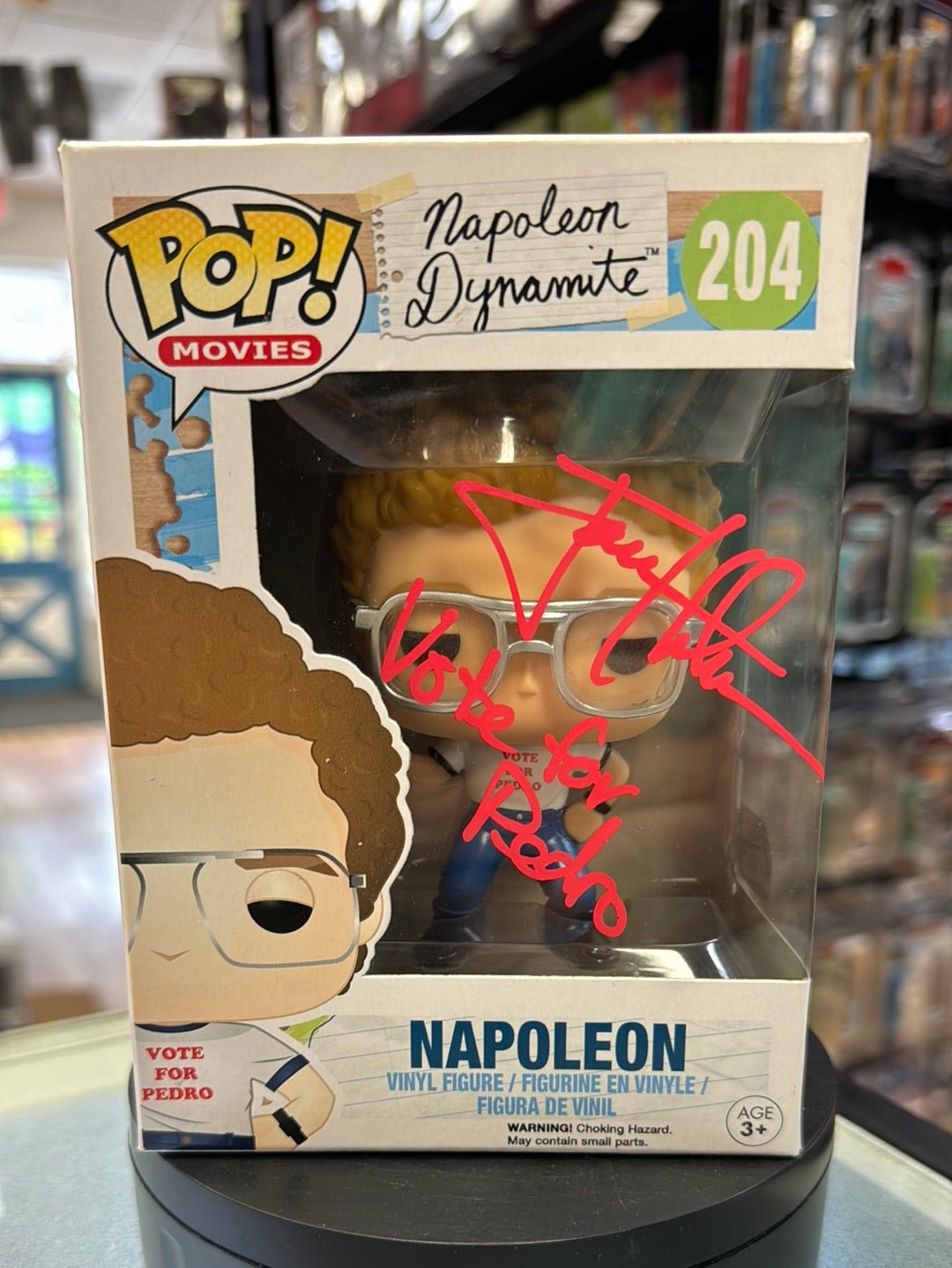 Napoleon Signed By Jon Heder (Funko Pop,Napoleon Dynamite) SWAU Authenticated* product image 1, provided for visual