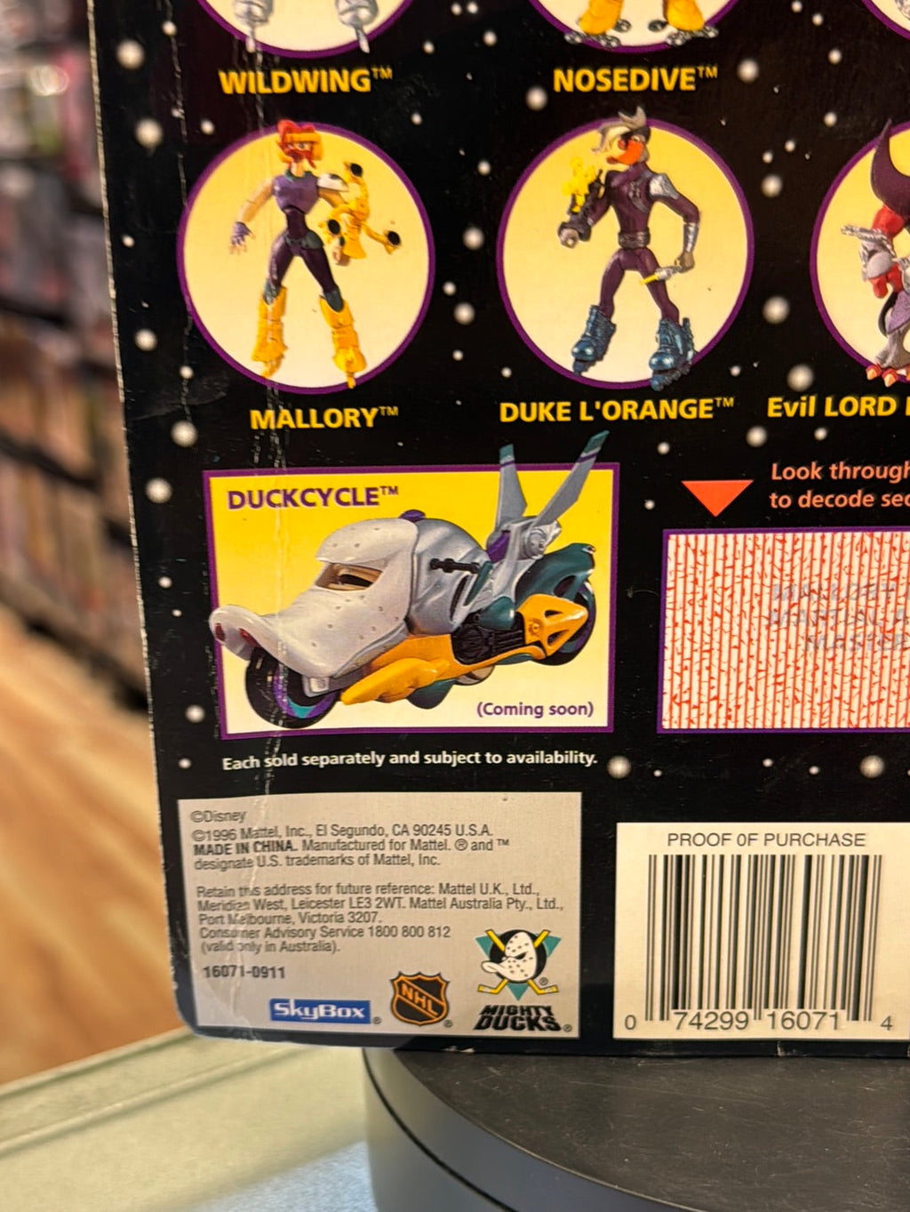 Mallory (Vintage Mighty Ducks, Mattel) SEALED product image 12, provided for visual reference and product detail review