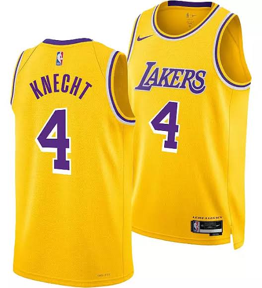 Dalton Knecht Los Angeles Lakers Official NBA Jersey Yellow