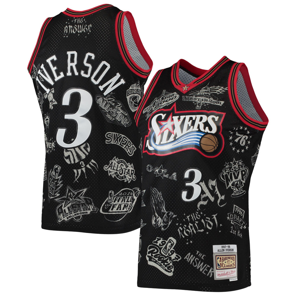Allen Iverson Philadelphia 76ers Jersey Black Mitchell & product image 1