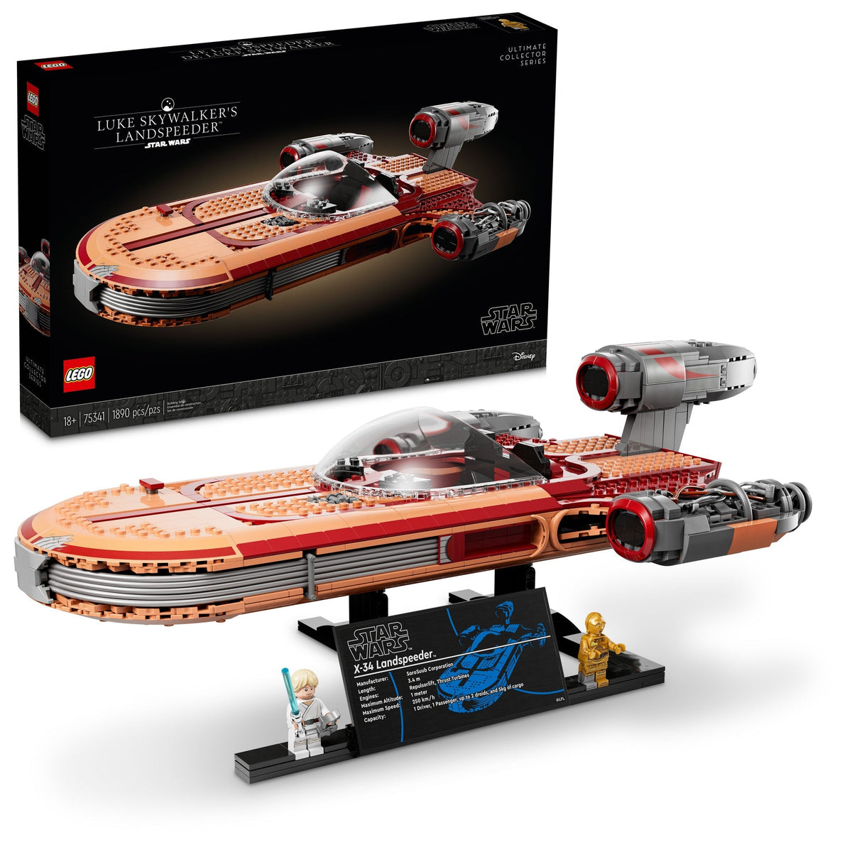 75341 Luke Skywalker’s Landspeeder product image 2, provided for visual reference and product detail review