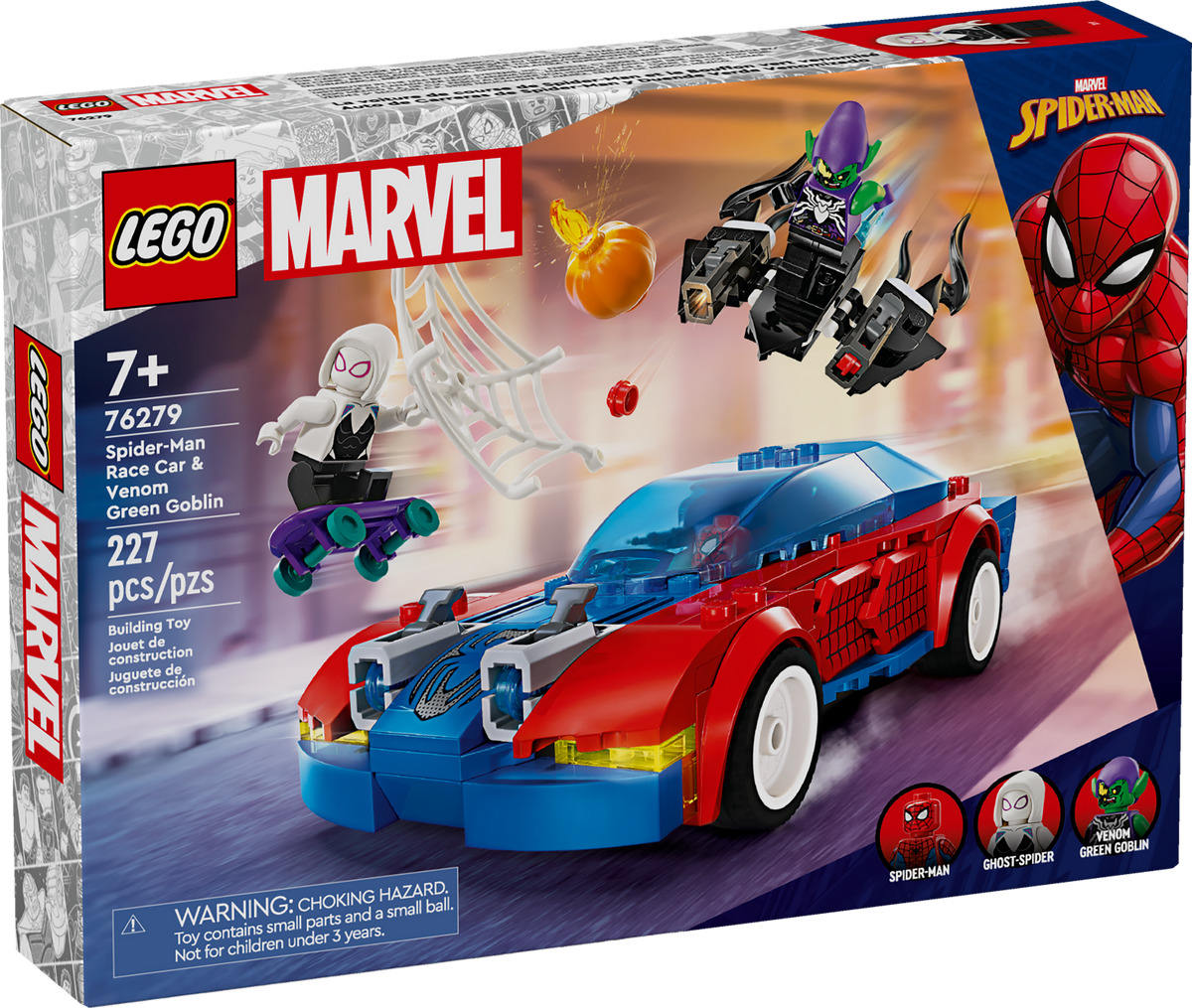 76279 Spider-Man Race Car & Venom Green Goblin product image 1, provided for visual reference and product detail review