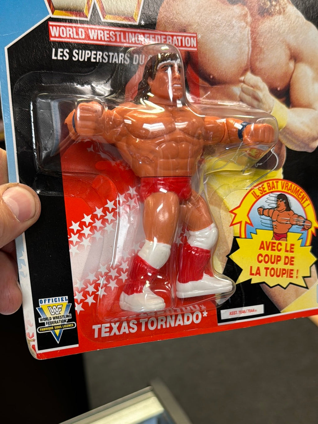 French Card Texas Tornado 1341 (Vintage WWE WWF, Hasbro) Sealed product image 10, provided for visual reference and product