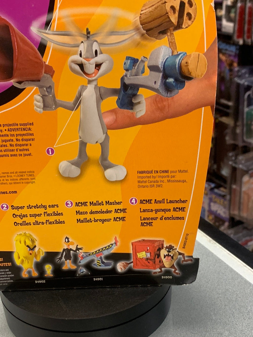 Shootin Action Bugs Bunny(Vintage Looney Tunes, Mattel) SEALEDn product image 9, provided for visual reference and product