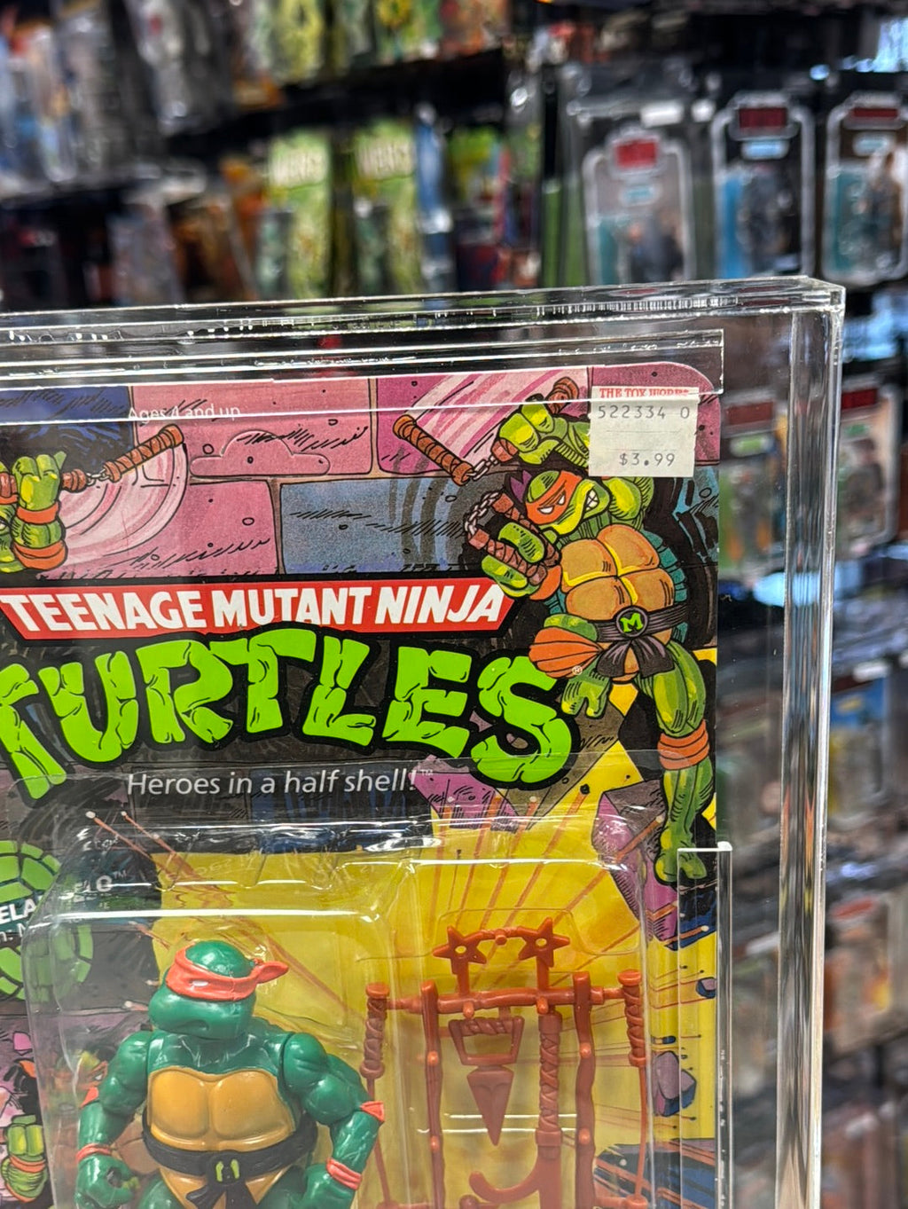 Michaelangelo 10 Back Hard Head (Vintage TMNT Ninja Turtles, Playmates) **CAS Graded 80** product image 3, provided for