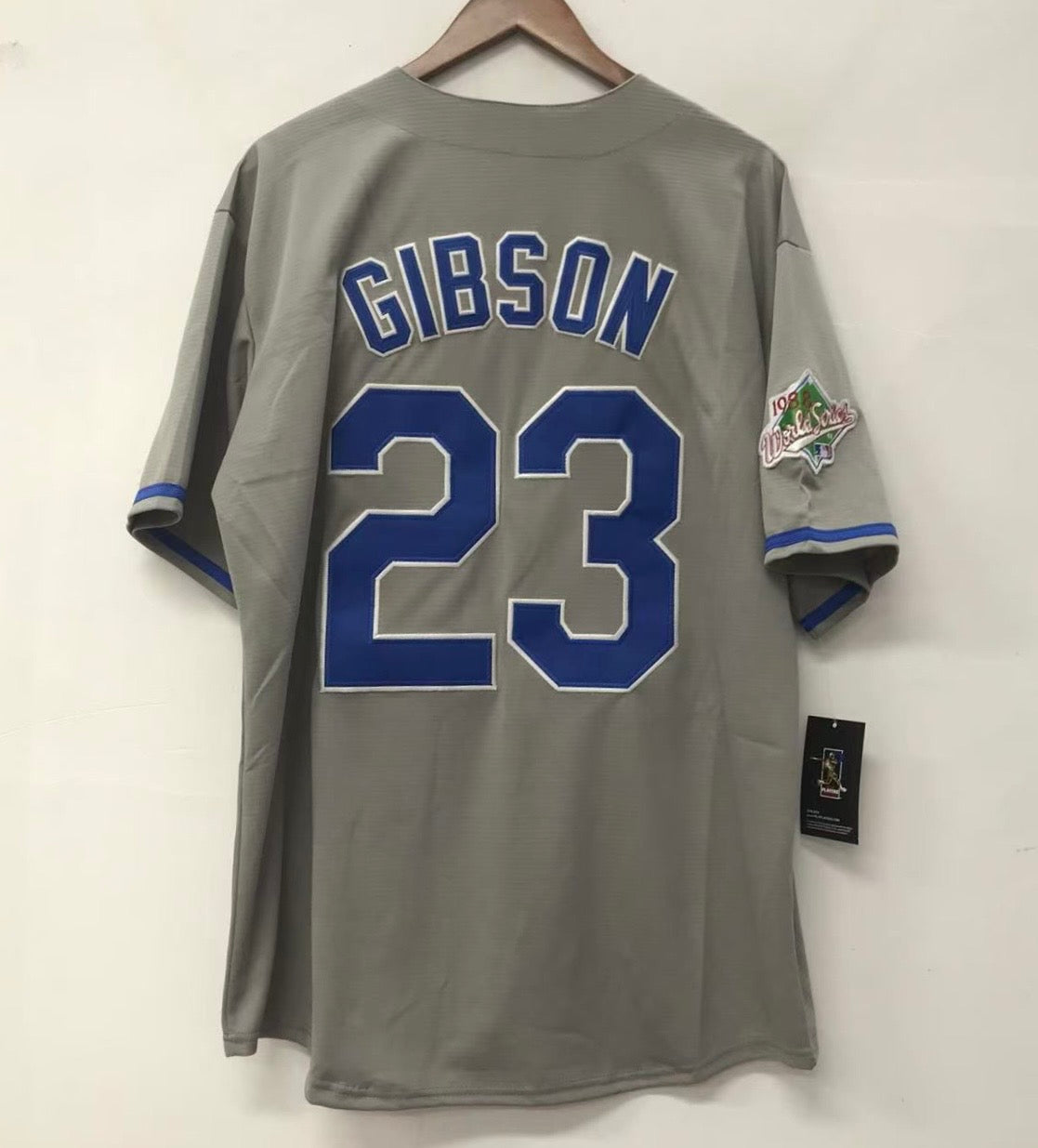 Kirk Gibson Los Angeles Dodgers Majestic Jersey gray product image 2