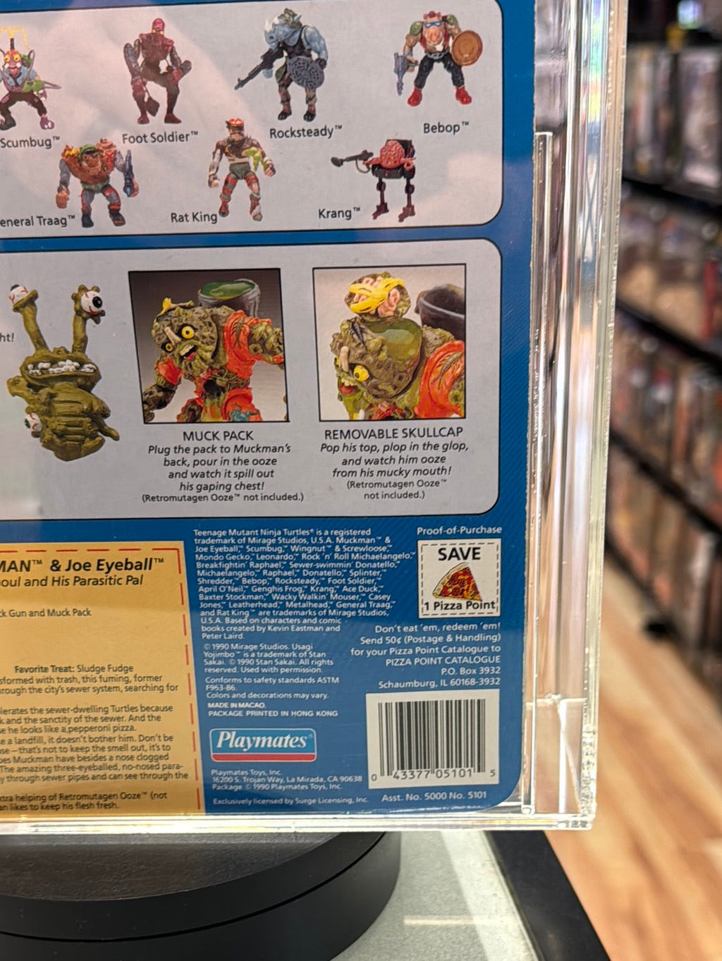 Muckman & Joe Eyeball 28 Back (Vintage TMNT Ninja Turtles, Playmates) **CAS Graded 85+** product image 10, provided for