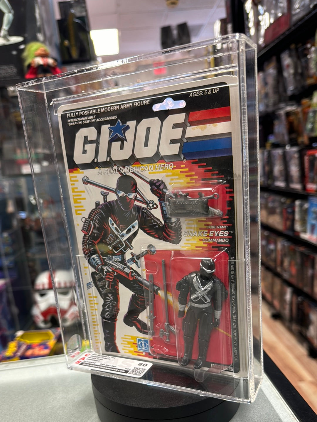 Snake Eyes v3 34 Back (Vintage GI Joe, Hasbro) **CAS Graded 80** product image 2, provided for visual reference and product