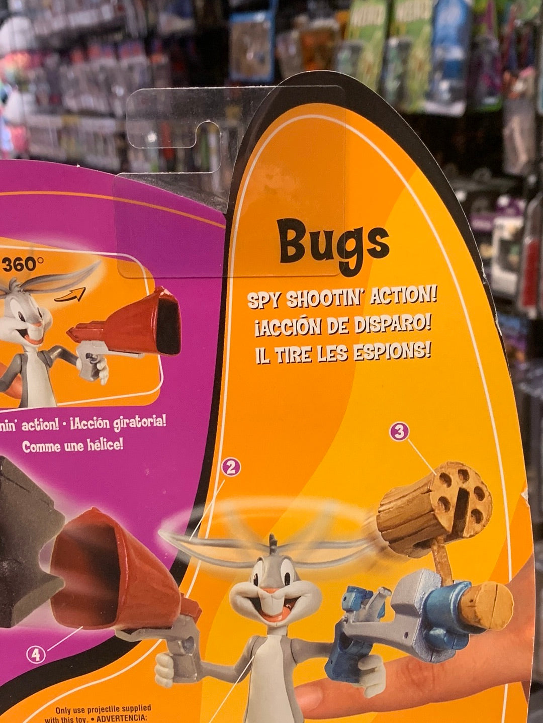 Shootin Action Bugs Bunny(Vintage Looney Tunes, Mattel) SEALEDn product image 8, provided for visual reference and product