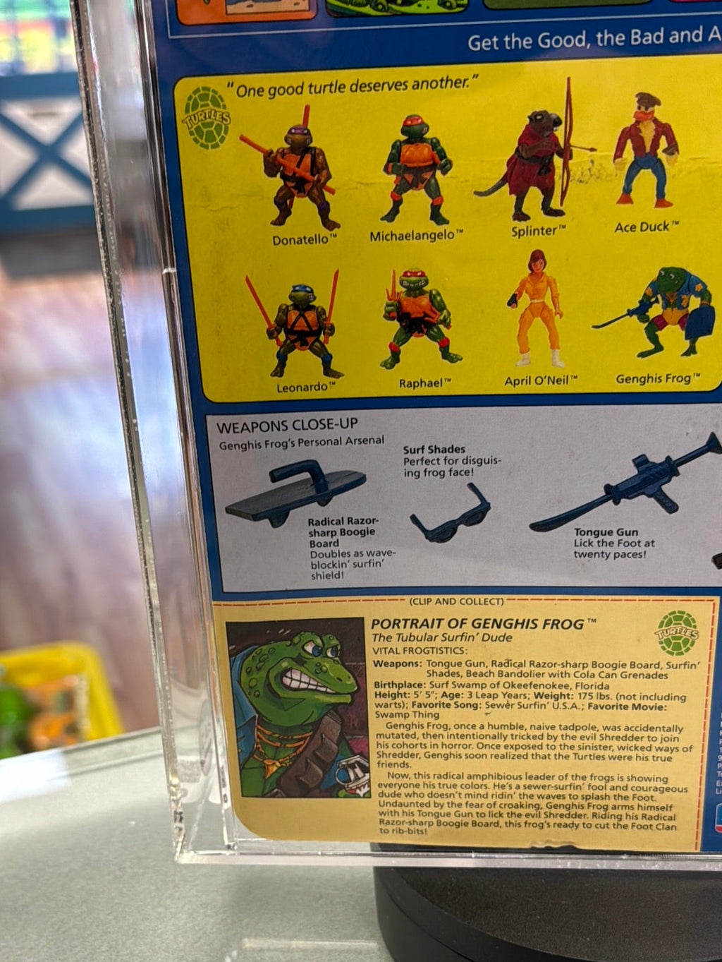Genghis Frog 14 Back (Vintage TMNT Ninja Turtles, Playmates) **CAS Graded 80** product image 13, provided for visual