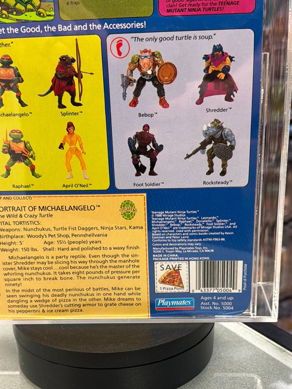 Michaelangelo 10 Back Hard Head (Vintage TMNT Ninja Turtles, Playmates) **CAS Graded 80** product image 9, provided for