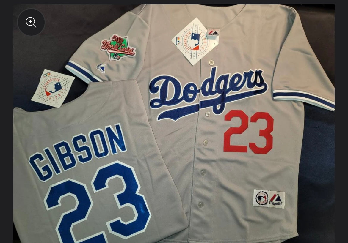 Kirk Gibson Los Angeles Dodgers Majestic Jersey gray product image 1