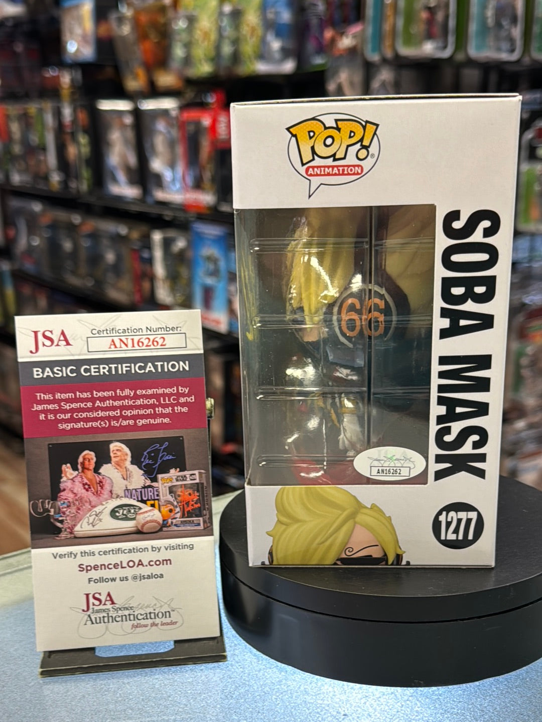Soba Mask Signed BY Eric Vale (Funko Pop, One Piece) JSA Authenticated* product image 5, provided for visual reference and