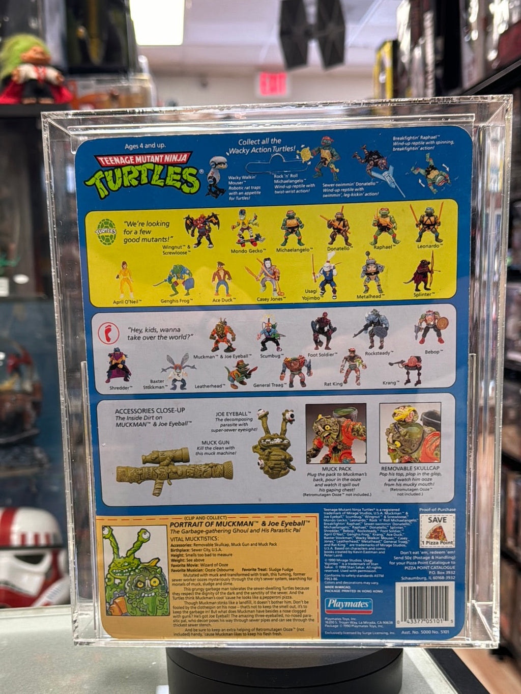 Muckman & Joe Eyeball 28 Back (Vintage TMNT Ninja Turtles, Playmates) **CAS Graded 85+** product image 7, provided for