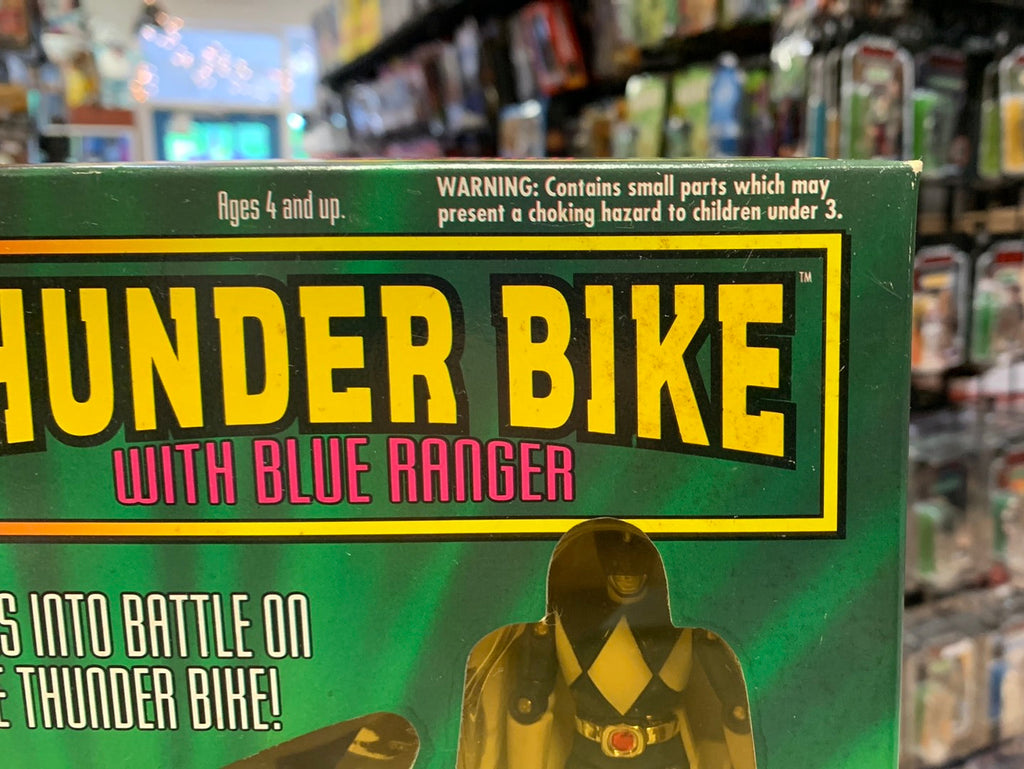 Black Ranger with Thunder Bike (Vintage MMPR Power Rangers, Bandai) product image 3, provided for visual reference and