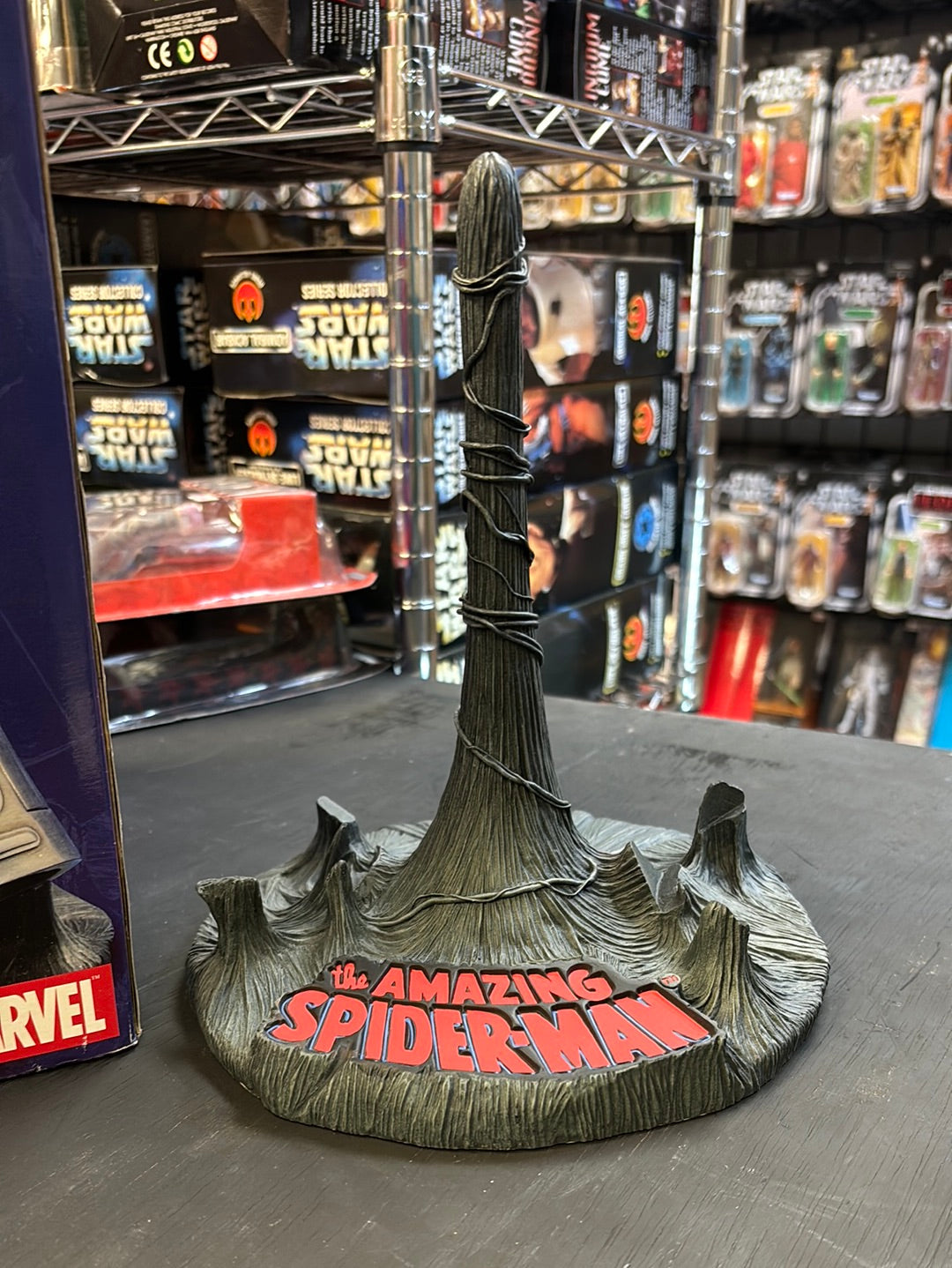 Spider-Man Web Shooter Pewter Statue (Marvel, Diamond Select) NIB product image 2, provided for visual reference and product