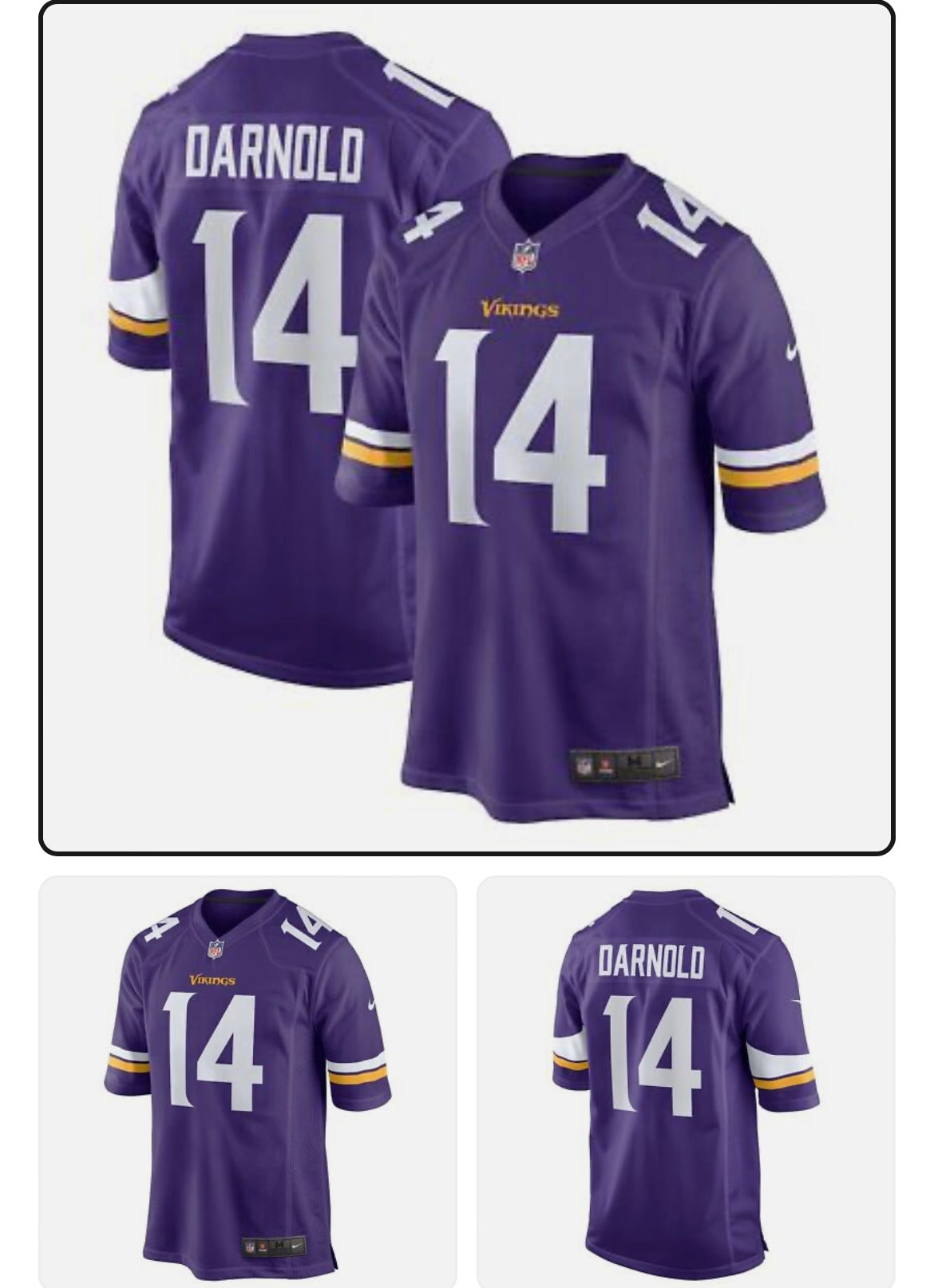 Sam Darnold YOUTH KIDS Minnesota Vikings Official NFL Jersey product image 1