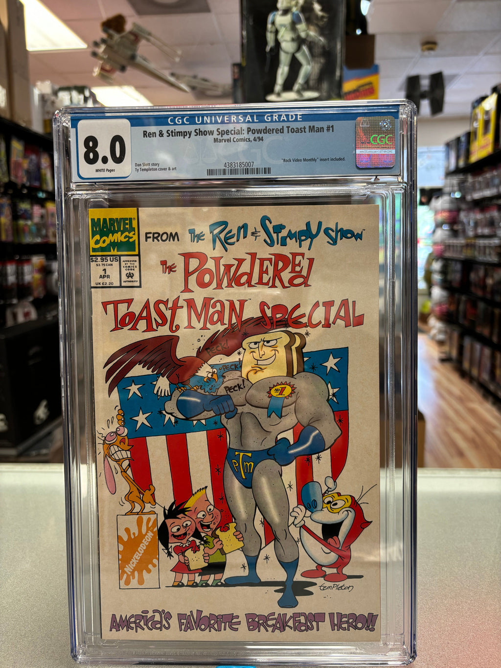 Powdered Toast Man #1 (CGC Graded 8.0 White, Ren & Stimpy) product image 1, provided for visual reference and product detail