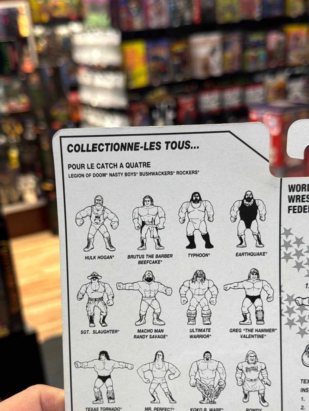 French Card Texas Tornado 1341 (Vintage WWE WWF, Hasbro) Sealed product image 14, provided for visual reference and product