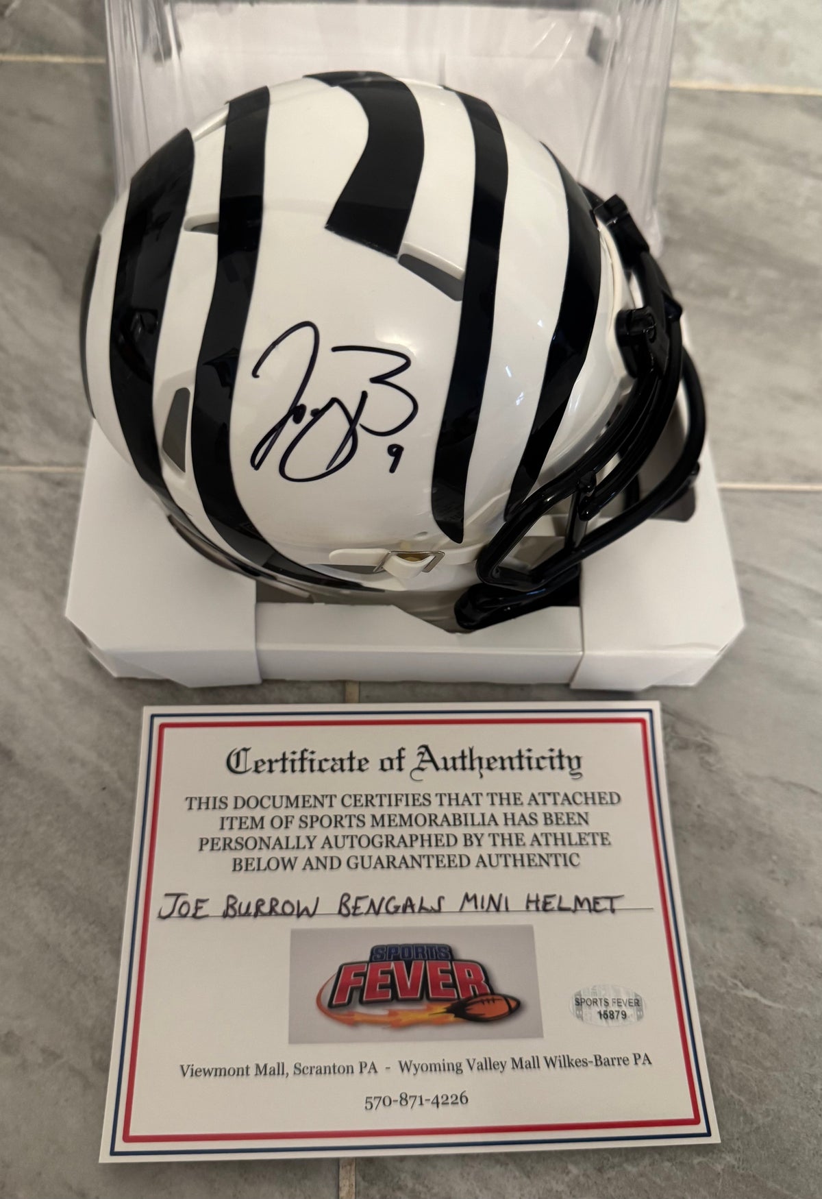 Joe Burrow Autographed Cincinnati Bengals Mini Helmet with product image 1