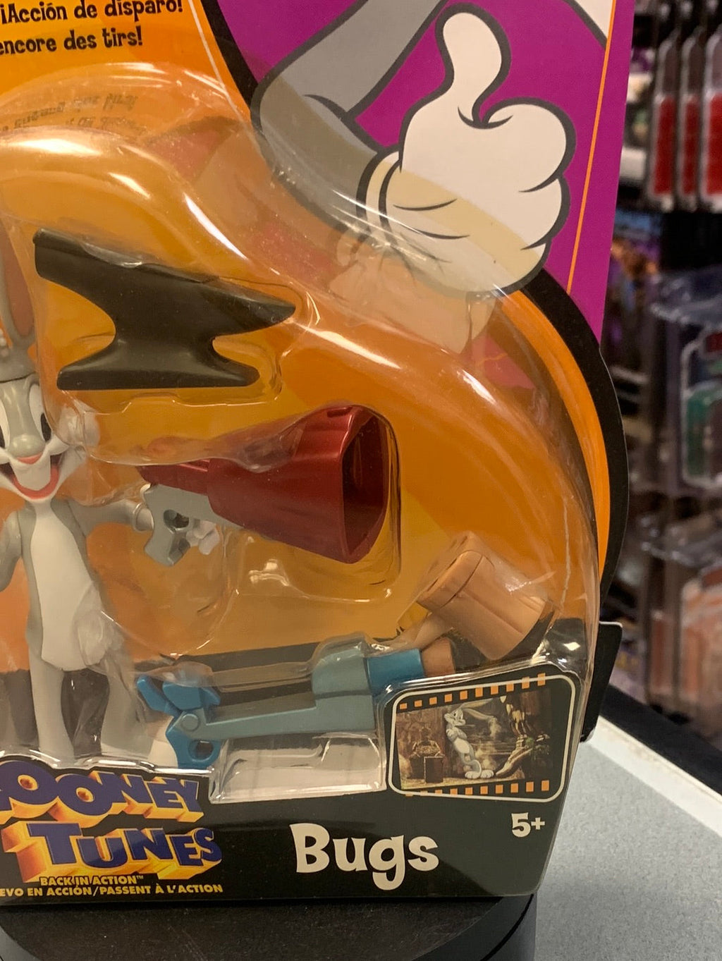 Shootin Action Bugs Bunny(Vintage Looney Tunes, Mattel) SEALEDn product image 4, provided for visual reference and product