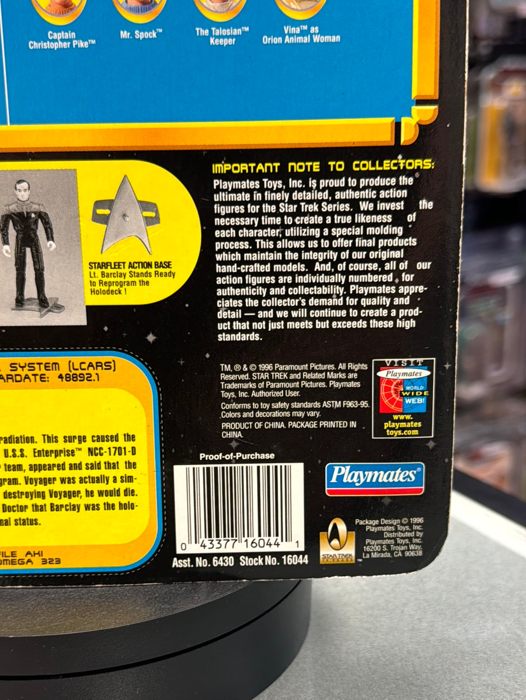 LT Reginald Barclay LE 3,000 (Vintage Star Trek, Playmates) SEALED product image 16, provided for visual reference and
