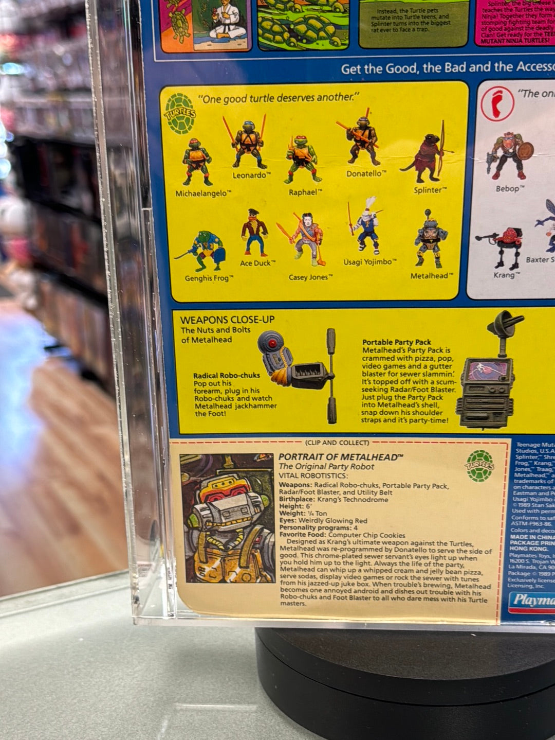 Metalhead 19 Back (Vintage TMNT Ninja Turtles, Playmates) **CAS Graded 85** product image 11, provided for visual reference
