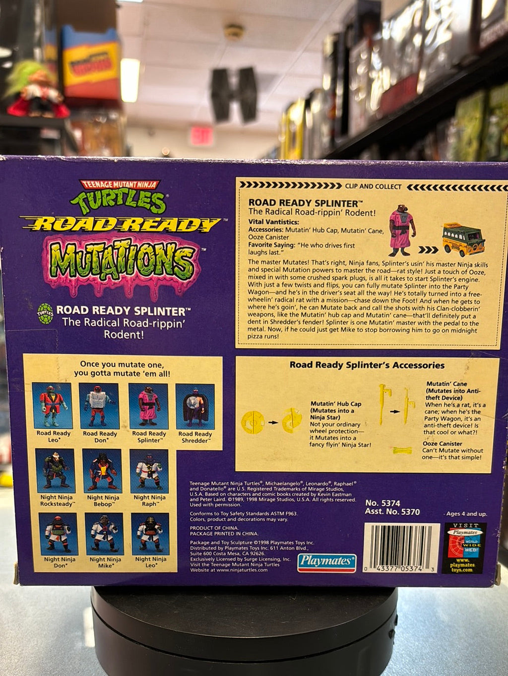 Road Ready Mutations Spinter (Vintage TMNT Ninja Turtles, Playmates) SEALED product image 3, provided for visual reference