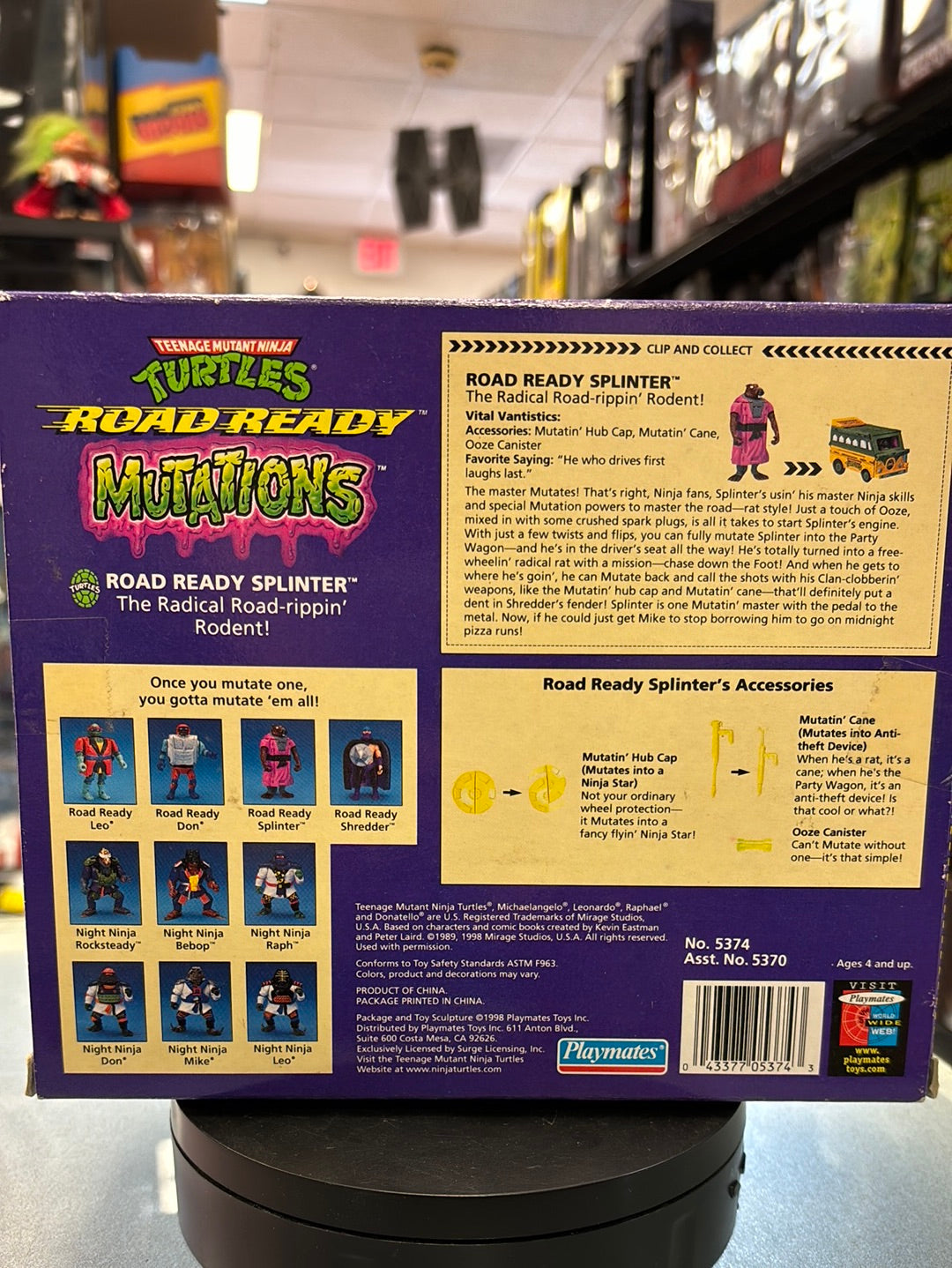Road Ready Mutations Spinter (Vintage TMNT Ninja Turtles, Playmates) SEALED product image 3, provided for visual reference