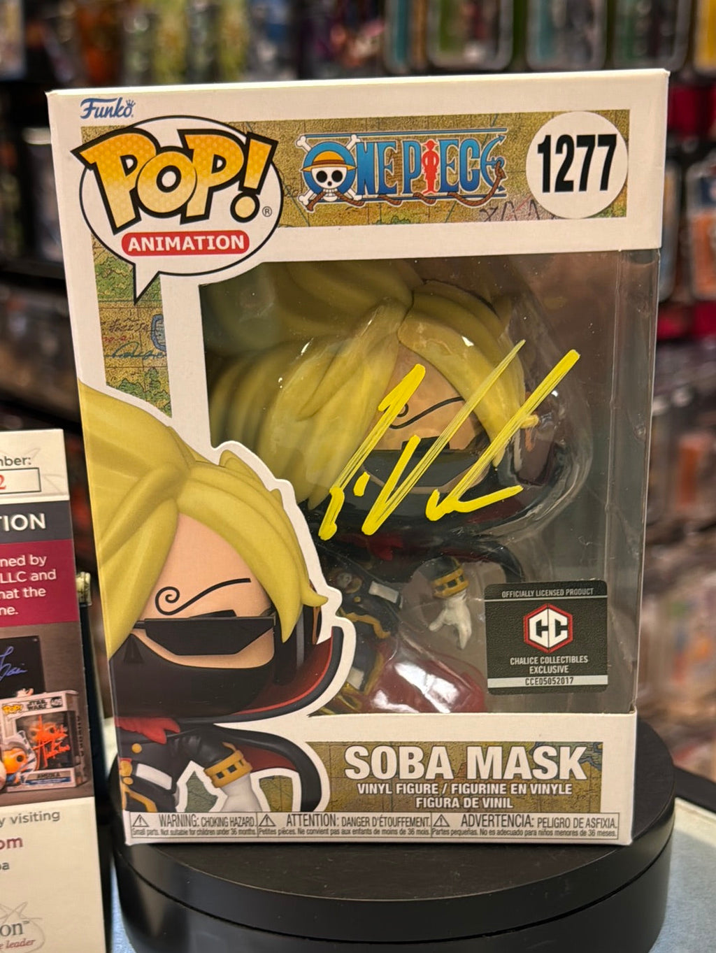 Soba Mask Signed BY Eric Vale (Funko Pop, One Piece) JSA Authenticated* product image 2, provided for visual reference and