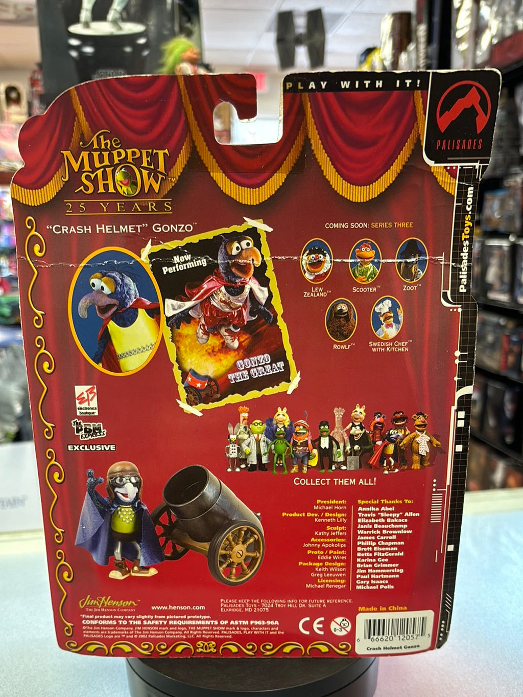 “Crash Helmet” Gonzo (Vintage Muppets Show 25 Years, Palisades) SEALED product image 3, provided for visual reference and