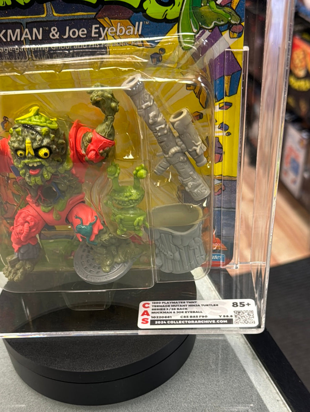 Muckman & Joe Eyeball 28 Back (Vintage TMNT Ninja Turtles, Playmates) **CAS Graded 85+** product image 6, provided for