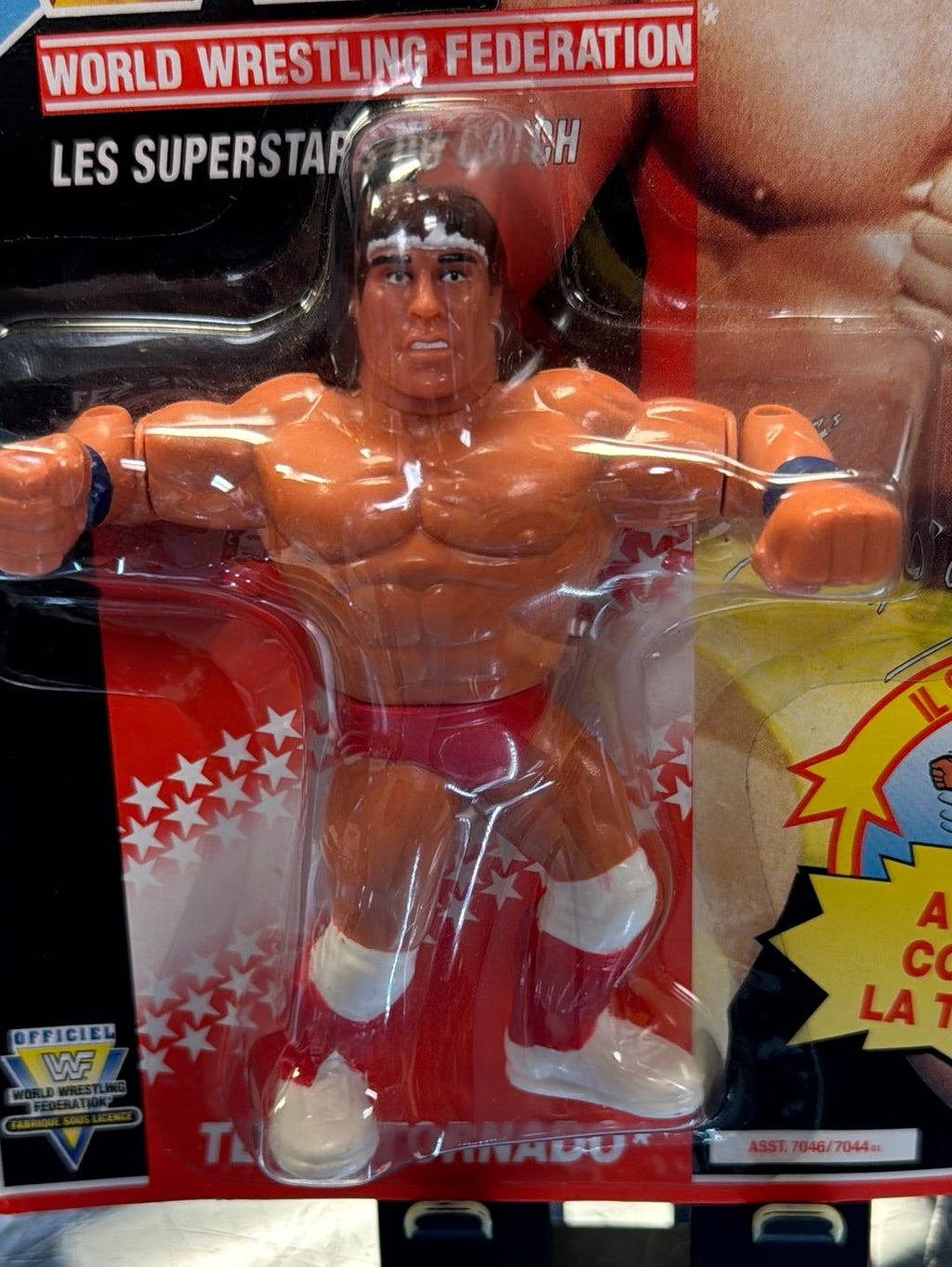 French Card Texas Tornado 1341 (Vintage WWE WWF, Hasbro) Sealed product image 6, provided for visual reference and product