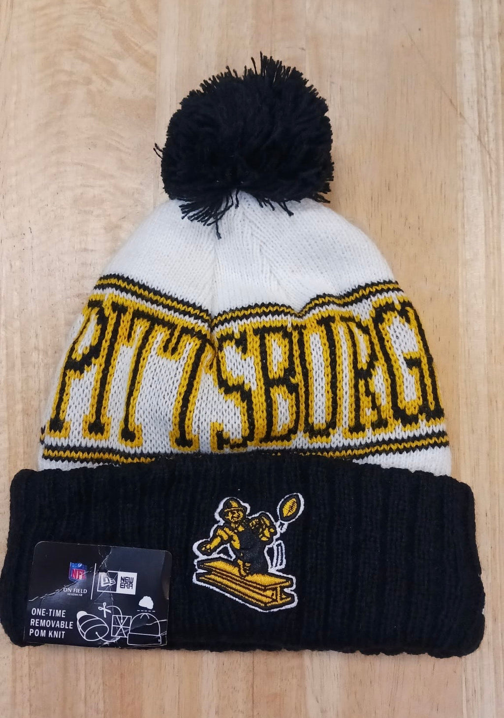 Pittsburgh Steelers NFL New Era winter Hat with Pom retro product image 1