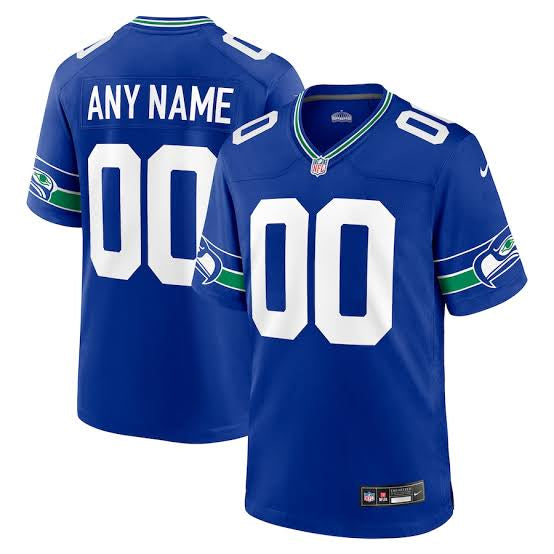Any name & Number Seattle Seahawks Classic blue retro NFL product image 1