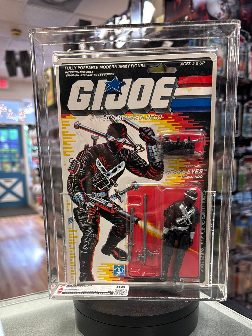Snake Eyes v3 34 Back (Vintage GI Joe, Hasbro) **CAS Graded 80** product image 1, provided for visual reference and product