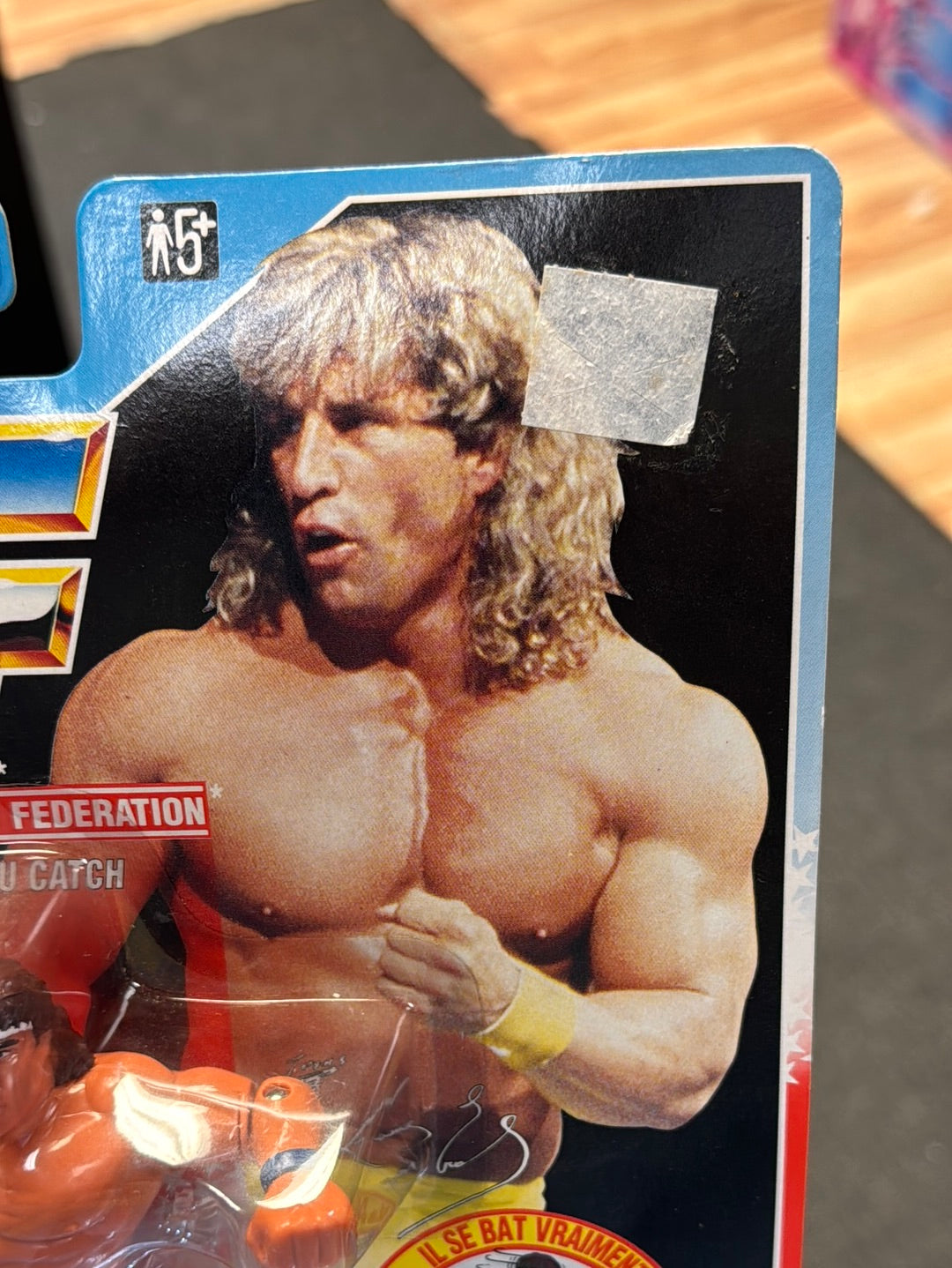 French Card Texas Tornado 1341 (Vintage WWE WWF, Hasbro) Sealed product image 3, provided for visual reference and product