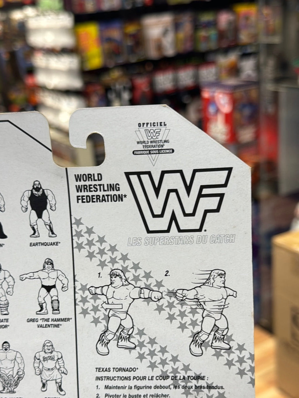 French Card Texas Tornado 1341 (Vintage WWE WWF, Hasbro) Sealed product image 13, provided for visual reference and product