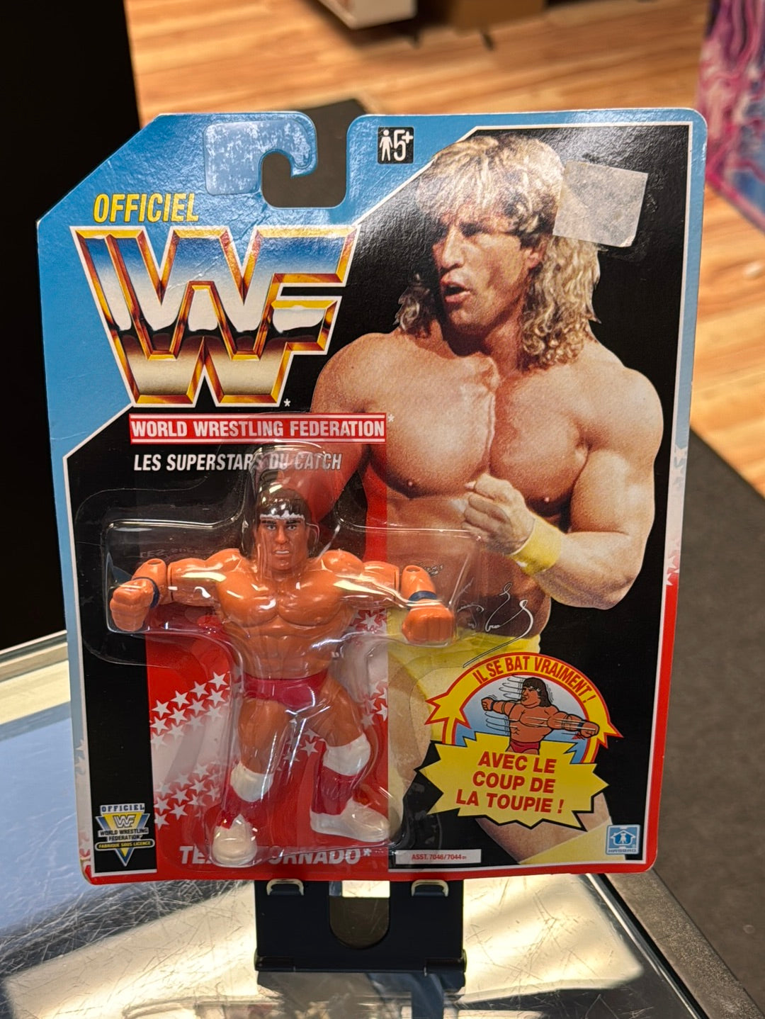 French Card Texas Tornado 1341 (Vintage WWE WWF, Hasbro) Sealed product image 1, provided for visual reference and product