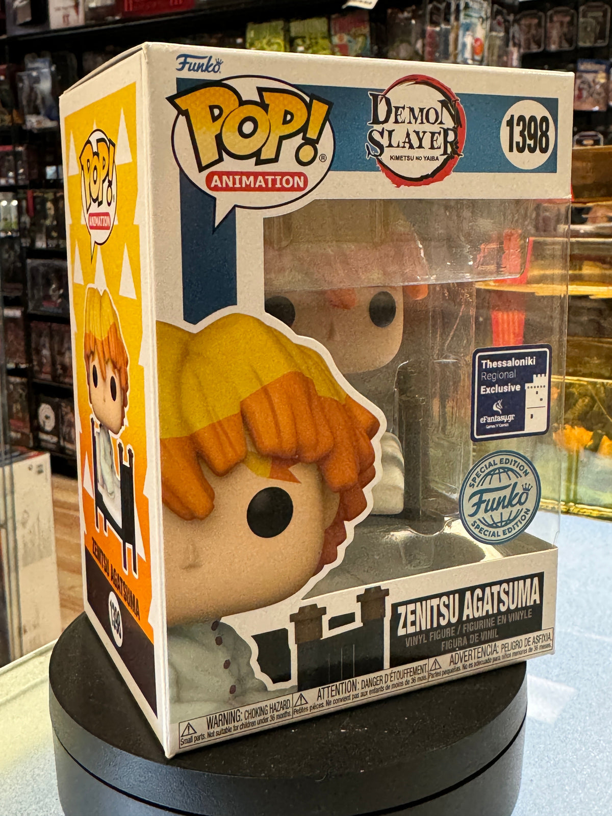 Zenitsu Agatsuma #1398 (Funko Pop!, Demon Slayer) **GREEK EXCLUSIVE** product image 3, provided for visual reference and