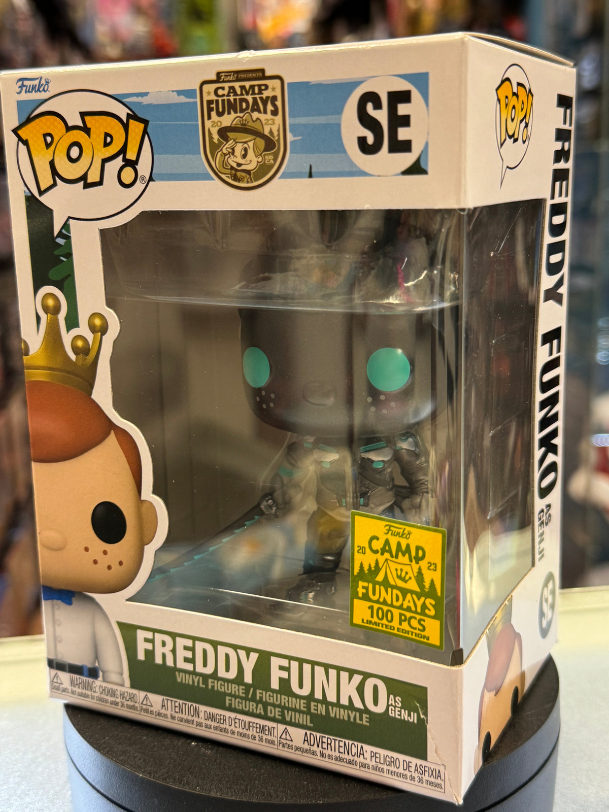 Freddy Funko as Overwatch Genji (Funko Pop!, Camp Fundays) **100 Piece Count** product image 3, provided for visual